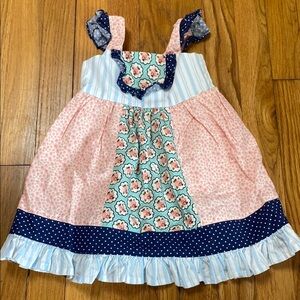 Cheeky Plum Clothing Boutique Pink and Blue Baby Dress
